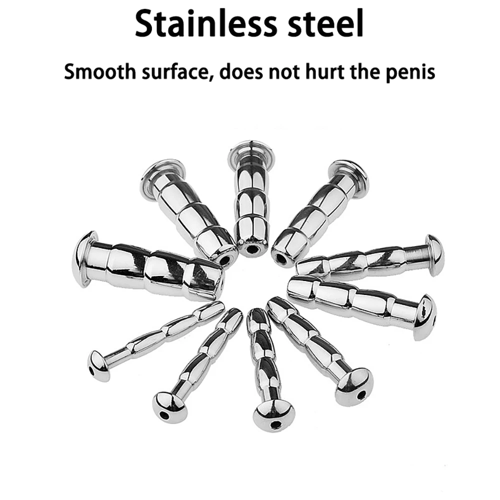 Penis Plug Sex Toys 10 sizes for Men Adult Game Stainless Steel urethral stimulator metal Urethral Dilator Masturbation