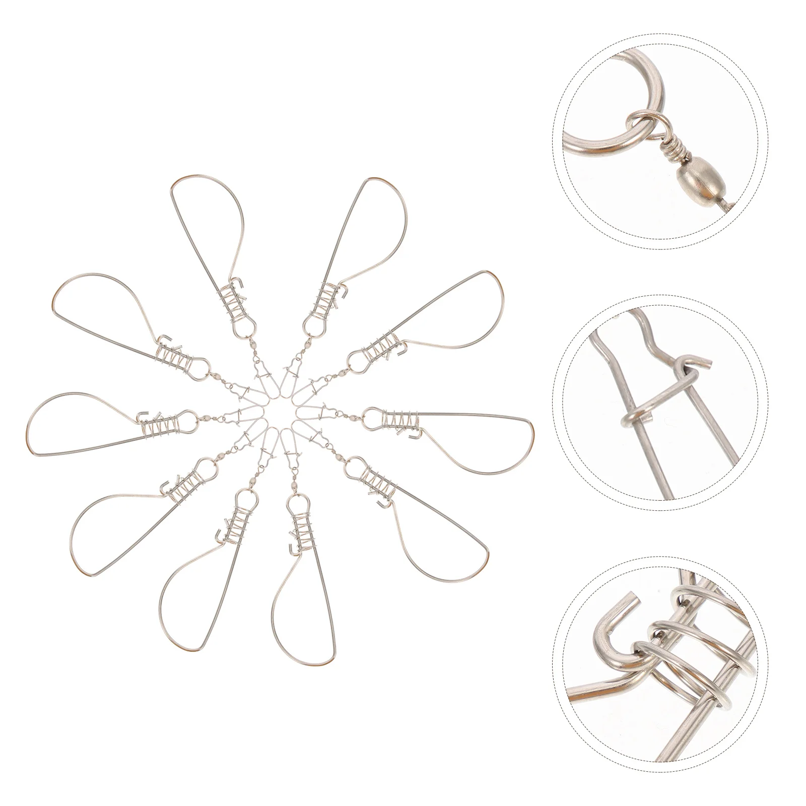 

Fish Lock Alive Hooks Outdoor Fishing Buckle Metal Locking Supplies Portable Tools Control Knot Tying