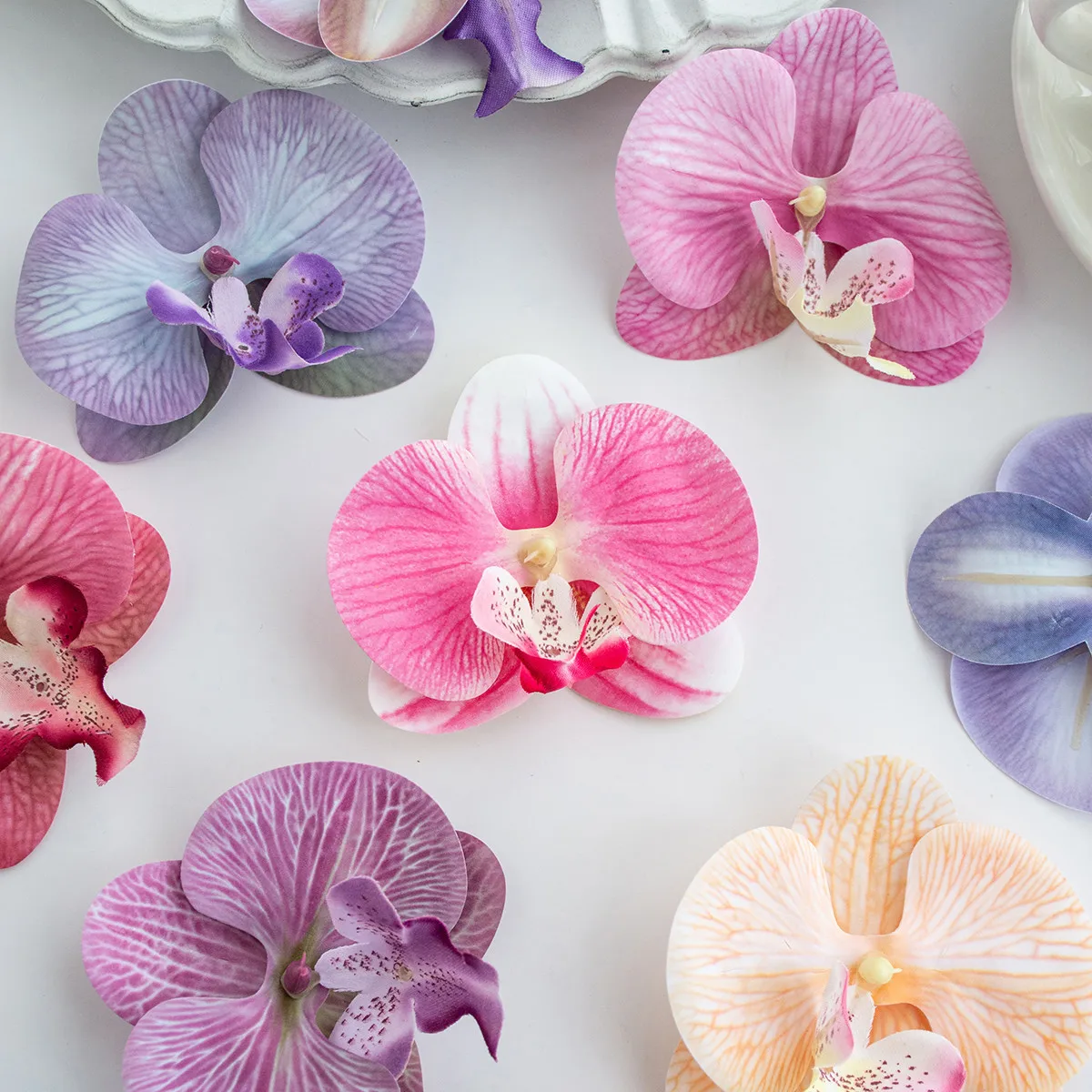 Artificial Flowers Thai Butterfly Orchid Festival Wedding Wreath Bridal Headwear hair Diy gift Decor Accessorie