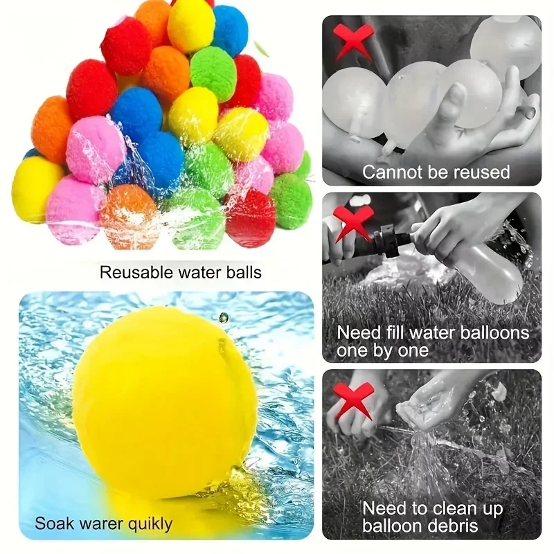 Fun Reusable Water Balls, Reusable Water Balloons For Outdoor Toys And Games, Water Toys, Summer Toy Balls For Pool And Backyard 4