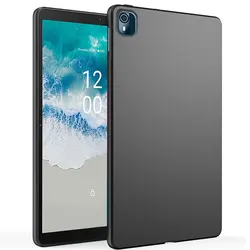 Sleek Black Silicone Tablet Case - Flexible TPU Slim Protective Cover, Shockproof & Anti - Drop for Nokia T10 8.0 2022 (Soft Black Cover)
