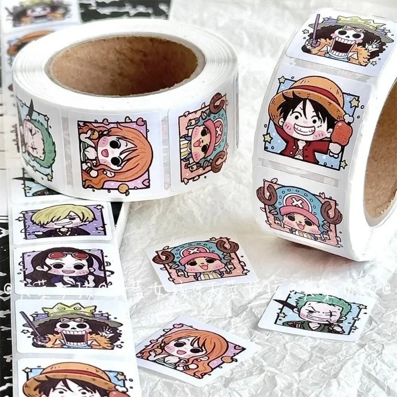 

2023 New 500PCS One Piece Luffy Moving Diffuse Sticker Manual Decorative Materials Envelope Sealing Sticker Paper Kawaii Gift