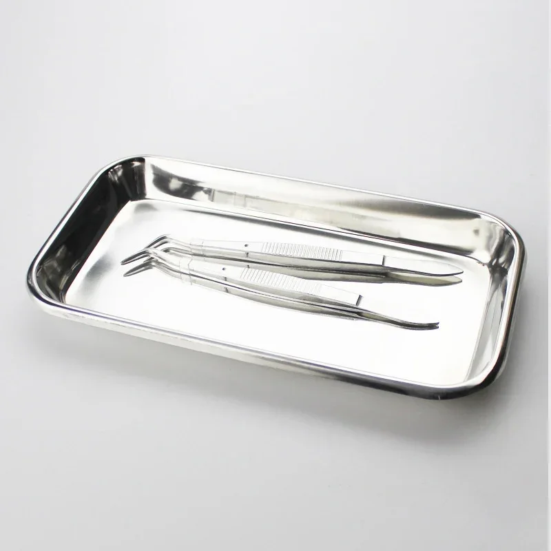 Kitchen Tray Square Storage Tray Dental Stainless Steel Medical Tools Dish Nail Tattoo Dental Medical Device Supplies