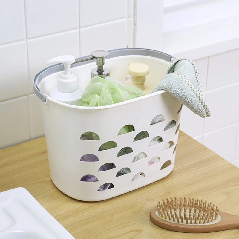 Household Shower Bath Baskets Bathroom Desktop Cosmetic Sundries Storage Baskets Kitchen Fruit Vegetable Seasoning Bottle Basket