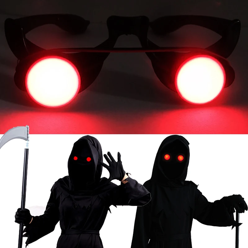 

Funny Clown Glasses LED Luminous Eyewear Halloween Party Anime Role Playing Costume Props Cool Red Eyes Freak Novelty Masquerade