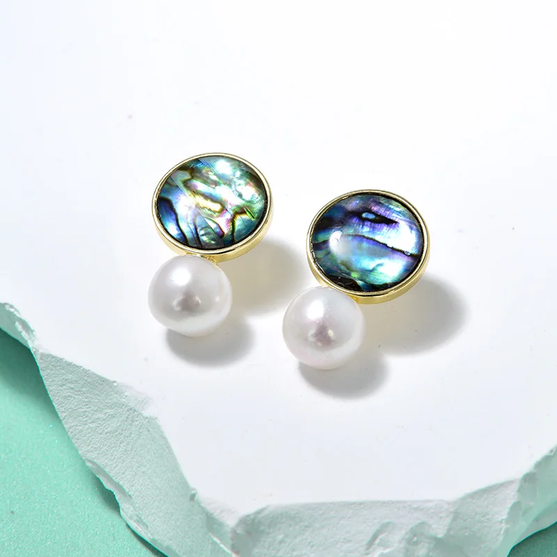 

Natural pearl earrings exquisite fashion with small personality colorful weave dazzling stars