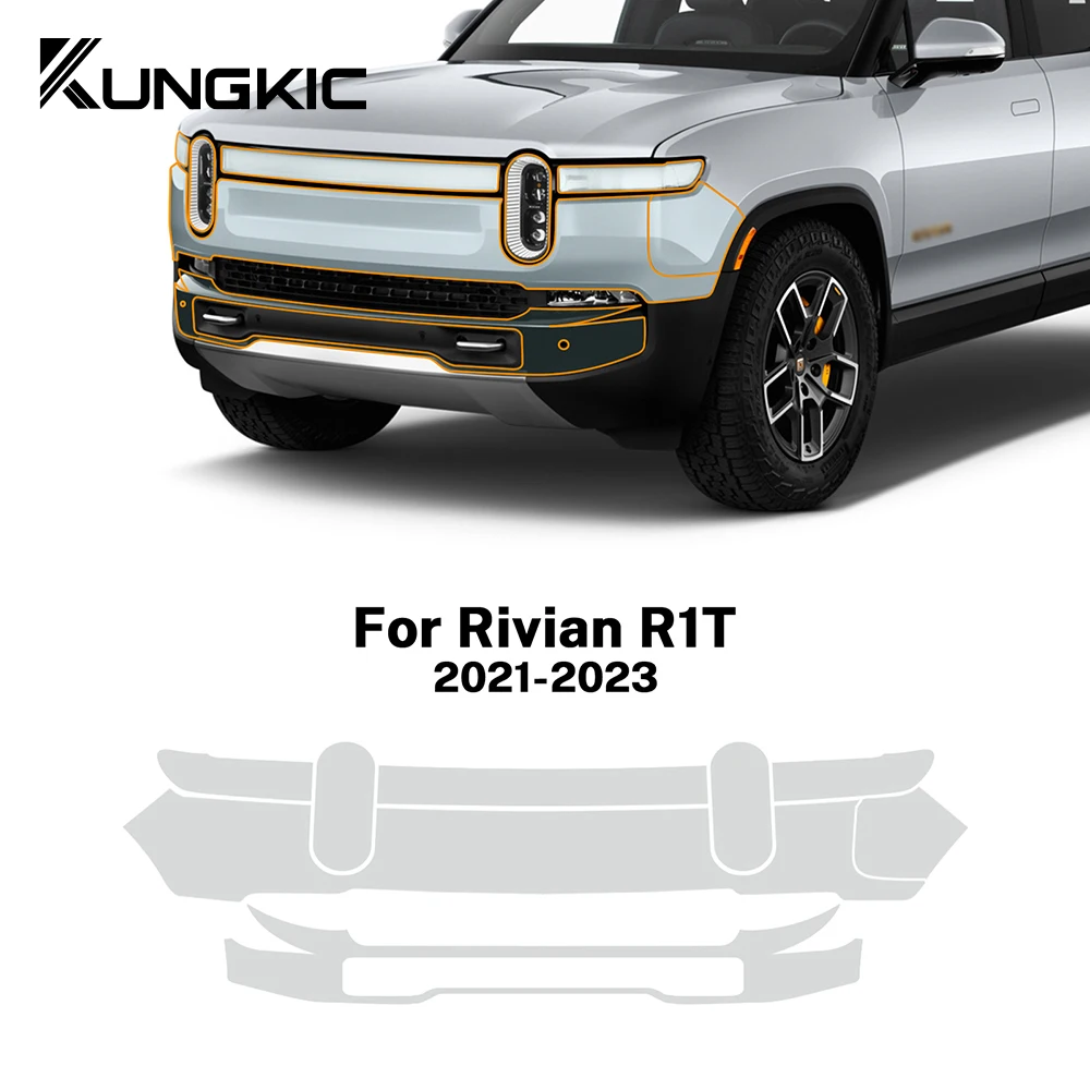 

For Rivian R1T 2021 2022 2023 Pre-Cut Paint Protection Film Car Clear Kit Sticker PPF TPU Transparent Body Accessories Styling