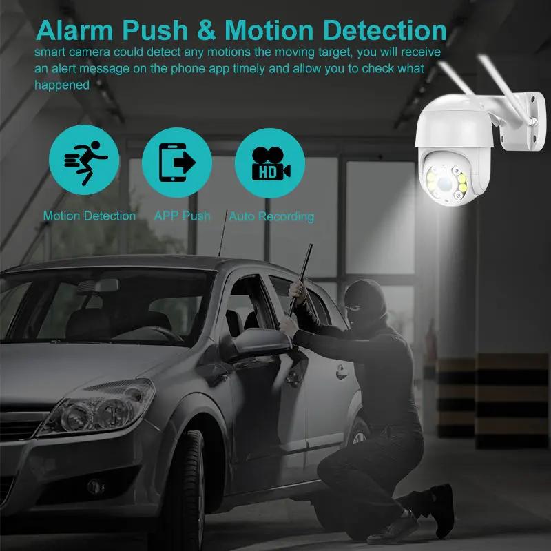 Icsee 8MP 4K IP Camera AI 5MP Speed Dome Auto Tracking PTZ Camera Smart Home Outdoor Wireless WIFI CAmera Surveillance Icsee 4