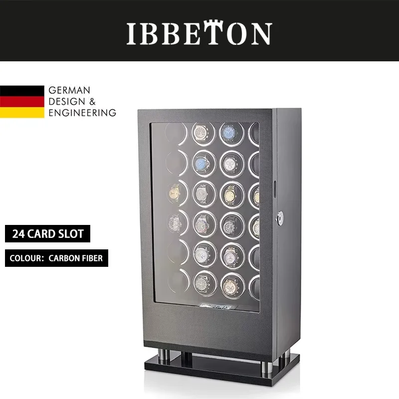 Modern Luxury Jewelry Fingerprint Watch Winder Safe for Watch Fingerprint Unlock  LCD Touch Screen Watches Storage Safe Box