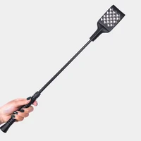 53CM PU Leather Paddle Whip,Riding Crop PU Leather Flogger Horsewhips，Silvery Punk Rivet Bat Spanking Paddle 1