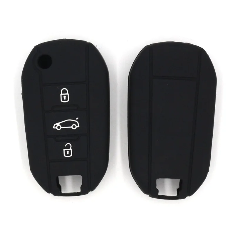 Silicone Car Key Case Cover For Citroen C4 CACTUS C5 C3 C4L For Peugeot 508  301 2008 3008 408 4008 308 Protect Shell Accessories