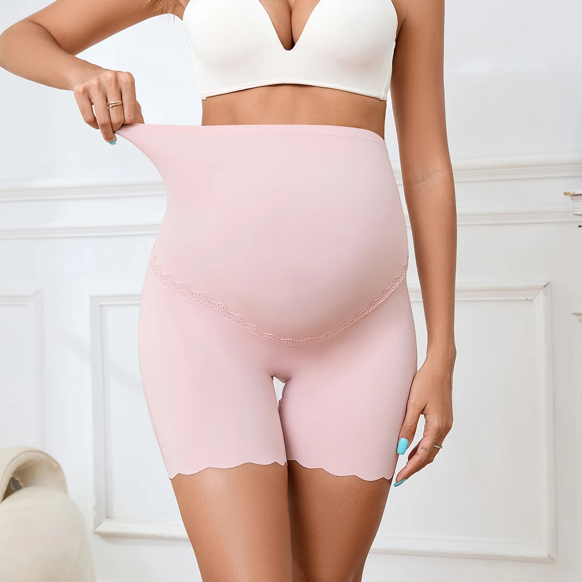 Summer Pregnant Women'S High Waisted Elastic Underwear With Seamless Abdominal Support And Stretch During Pregnancy