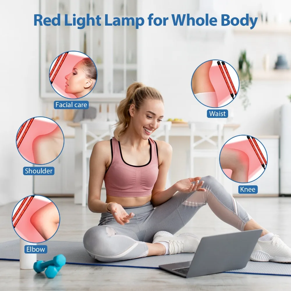 Red Light Therapy Lamp 4/5Light Tubes LED 660nm&850nm Infrared Therapy with Stand for Body Relieve Pain and Lose Weight