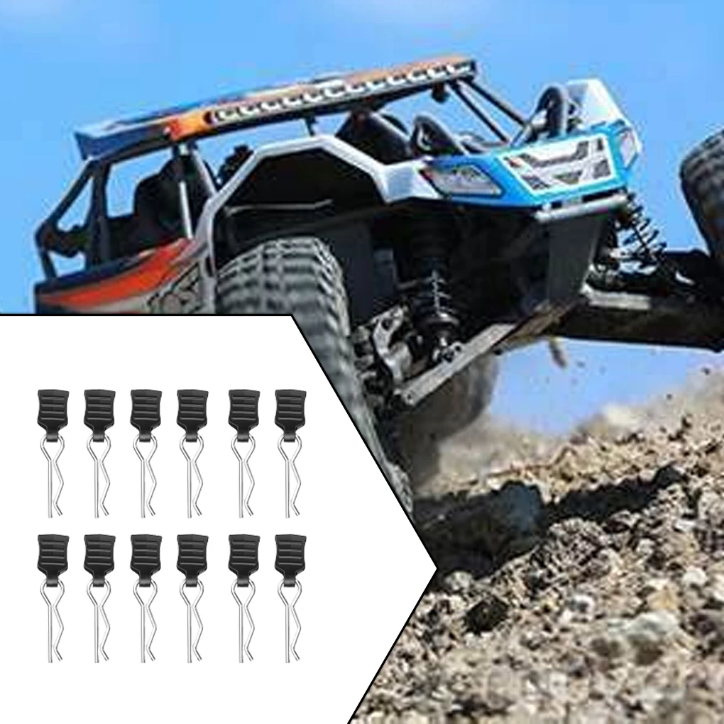 RCGOFOLLOW 1/10 RC Body Clips With Pull Tabs Car Clips R Clips For /14 MJX Hyper Go Car Clips R Clips Secure images - 6