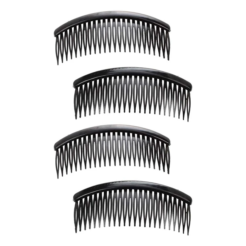 

Black Plastic 24 Teeth Hair Comb Clip Clamp 4 Pcs For Lady Girls