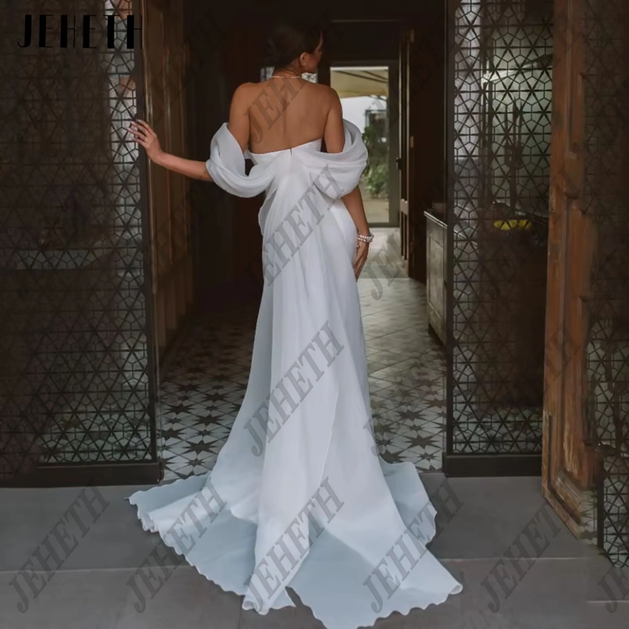 chinese dress ladies Mermaid Lace V-neck Long Sleeves Wedding Dresses With Sweep Train, MW774