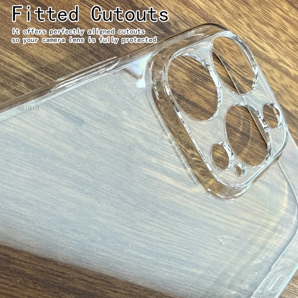 Sleek Clear Shockproof Phone Hard Case with Raised Camera Guard