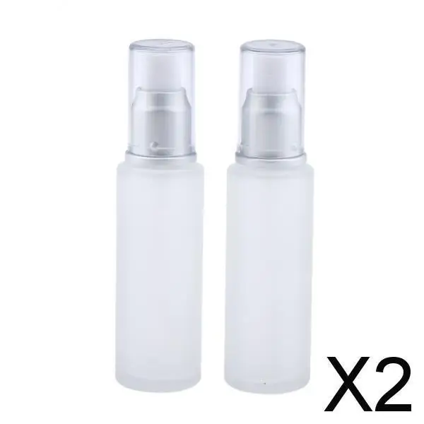 2x2Pcs Empty Glass Bottles Cosmetic Makeup Travel Lotion Containers 50ml Spray