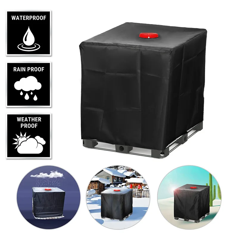 1000L Outdoor Water Tank Cover Waterproof Fabric Dustproof and Heat-insulated  Bucket Cover IBC Tote Bag Sun Protection Tool