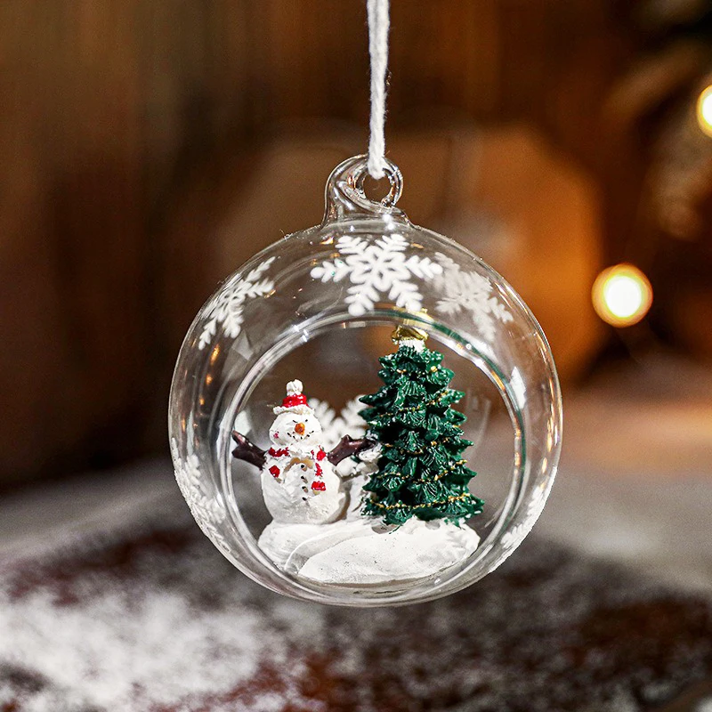 thumbnail image 1 of Bola de cristal transparente para Navidad, adorno para árboles de Navidad, regalos de boda, decoración para el hogar, colgante pequeño, adorno de bola 2025, 1 of 5
