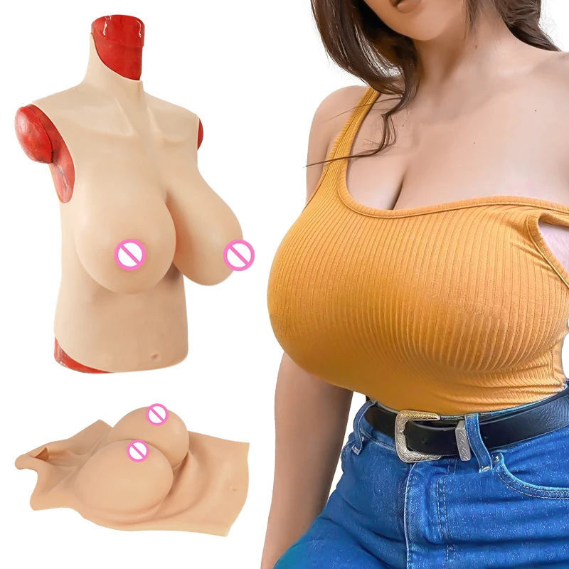 Half Body Silicone Breast Forms Big Cup Huge Fake Boobs ...