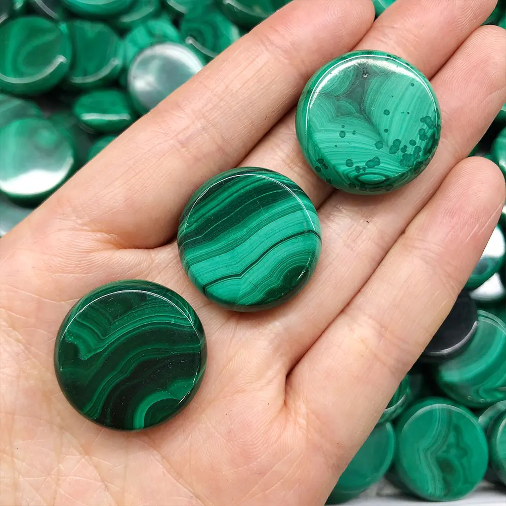 

1pc Round Natural Malachite Beads Crystals and Stones Healing DIY Pendant Gemstones Room Decor Home Decorations Reiki Chakras