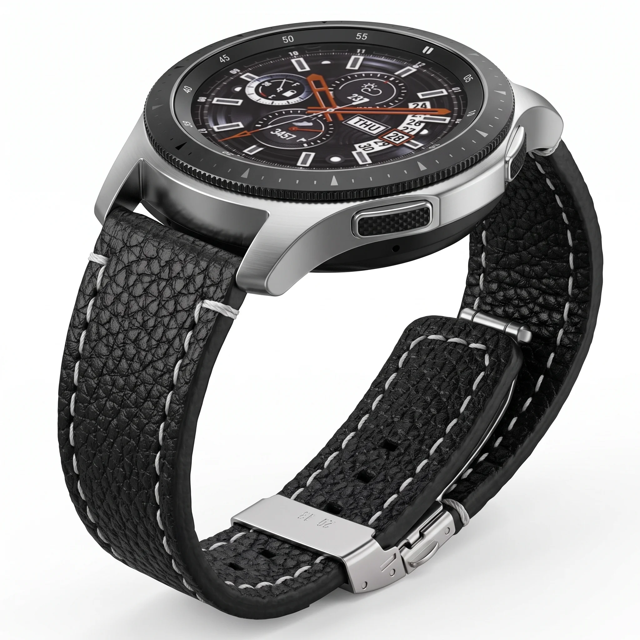 Premium Genuine Leather Watchband Strap - Black Brown Soft Cowhide Bracelet, 18mm to 24mm