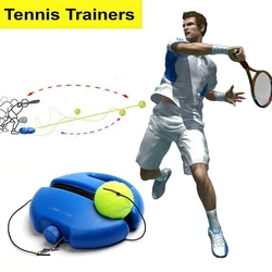 Heavy Duty Tennis Training Aids Base with Elastic Rope Ball Practice Self-Duty Rebound Tennis Trainer Partner Sparring Training