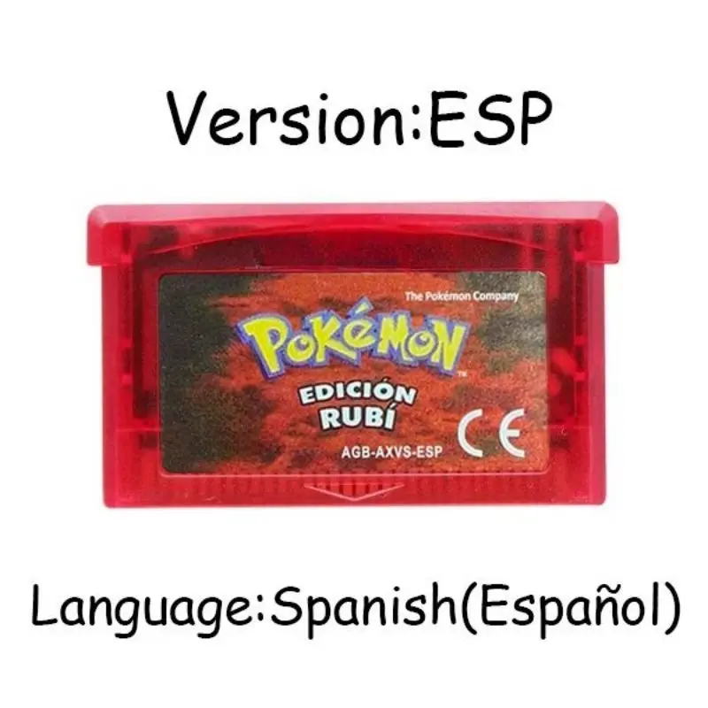 thumbnail image 1 of GBA series video game cartridge,32-bit console card,Emerald,ruby,green leaf sapphire,Multi-language, 1 of 5