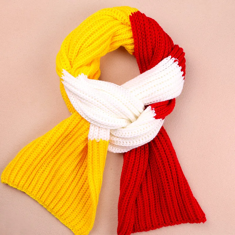 

Winter Knitting Thermal Scarf Oeteldonk Dutch Carnival Scarf Windproof Warm Neck Cover Bright Solid Colors Women Man Scarf
