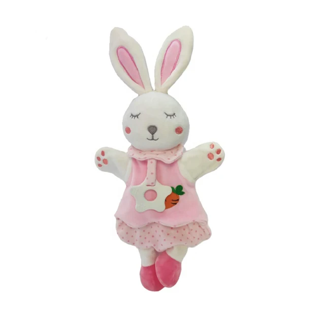 Soft Plush Hand Puppets Tigger Stuffed Toys for Kids Boys Girl Newborn Comforter Blanket Sleeping Dolls Soothe Appease Towel Bib 1