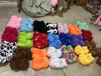 Rytanda Kawaii Teddy Bear Pumpkin Slippers Orange Bear Soft Plush Doll Indoor Fuzzy Flat House Shoes Women Men Halloween Gifts 2