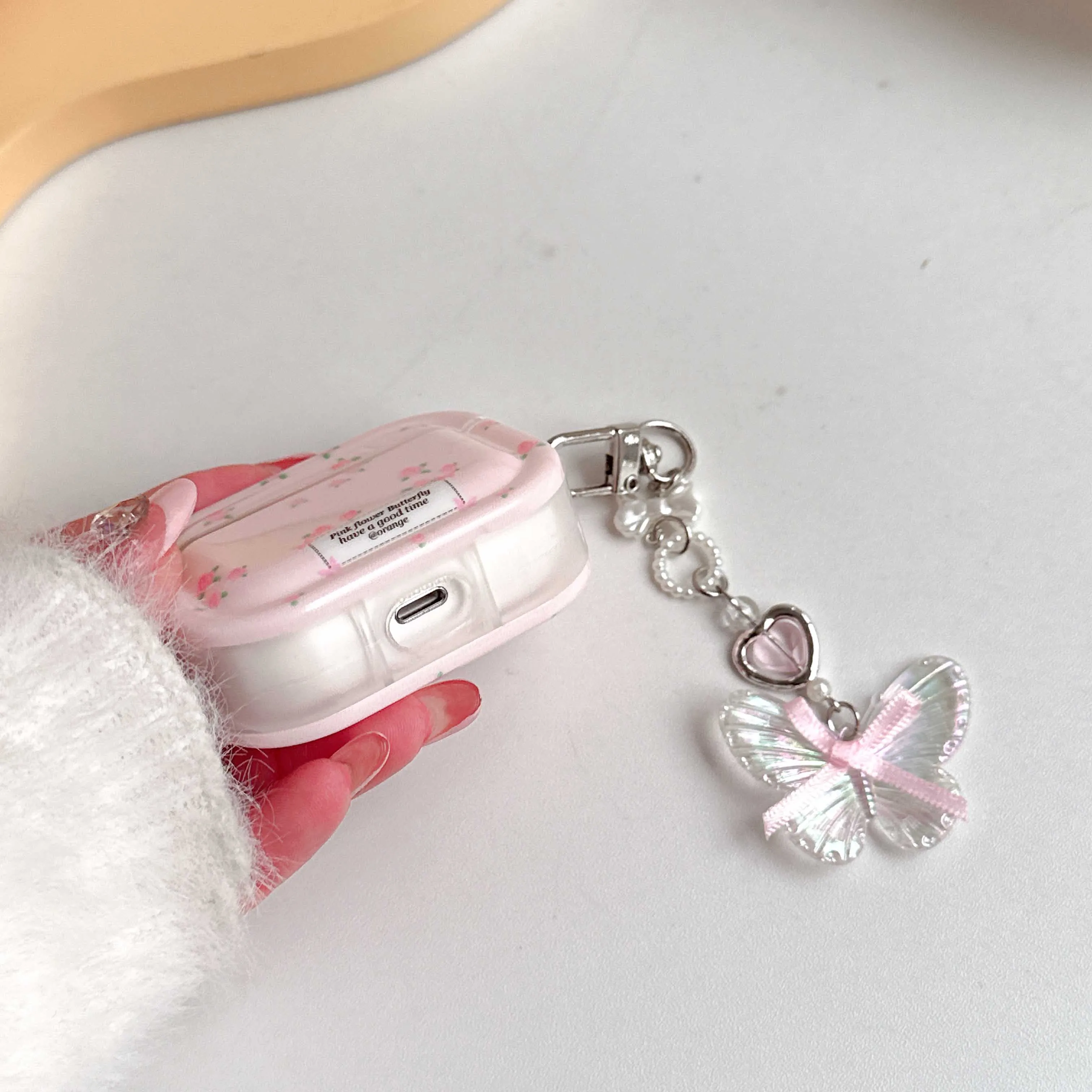 3D Butterfly Chain Earphone Cases For Airpods