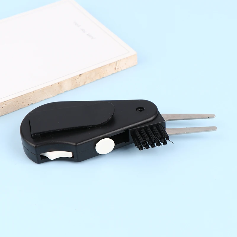 1 Pz 5 In 1 Golf Pitchfork Training Aid Portable Pitch Groove Cleaner Pieghevole In Metallo Con Spazzola Golf Accessori Sportivi