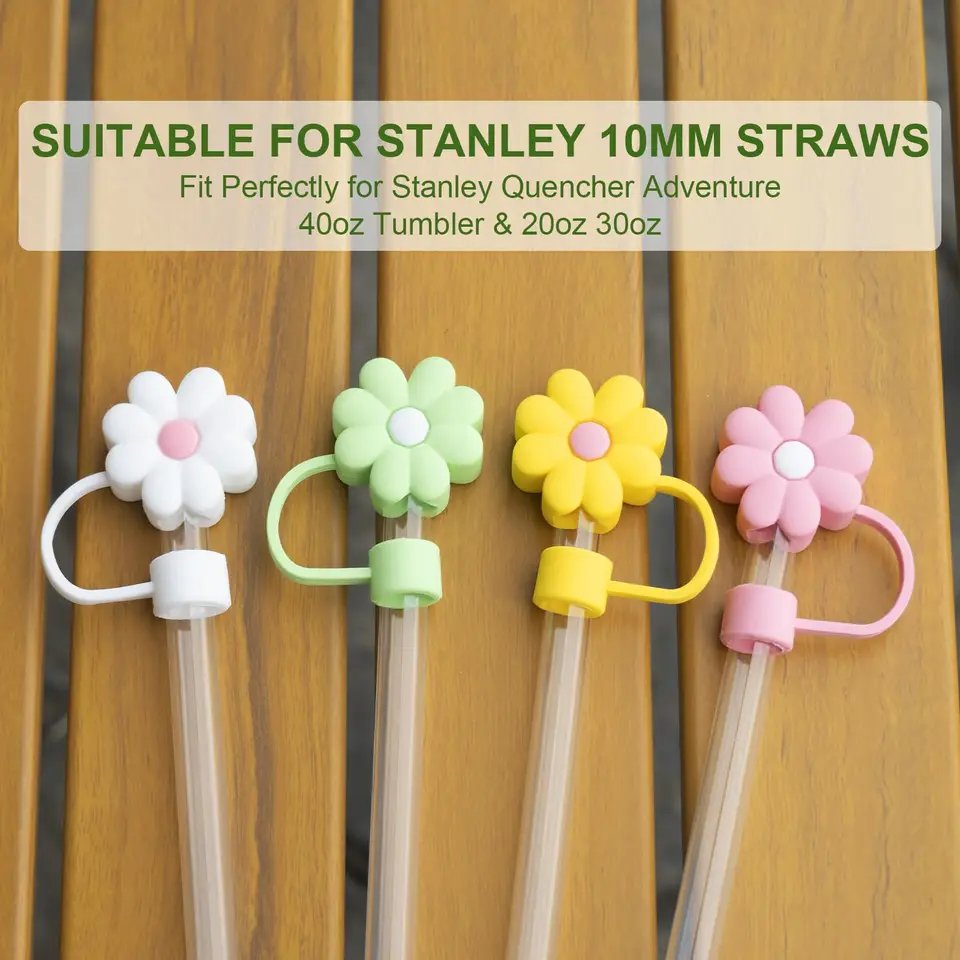 10 Couvercles De Paille En Silicone Pour Stanley Cup - 10 Mm, Anti-Poussière, Réutilisables