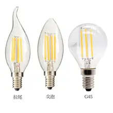 

E14 LED Filament Bulb Retro Edison Glass Bulb for Home Ceilling Decoration C35/C35L/G45 Tungsten Lamp