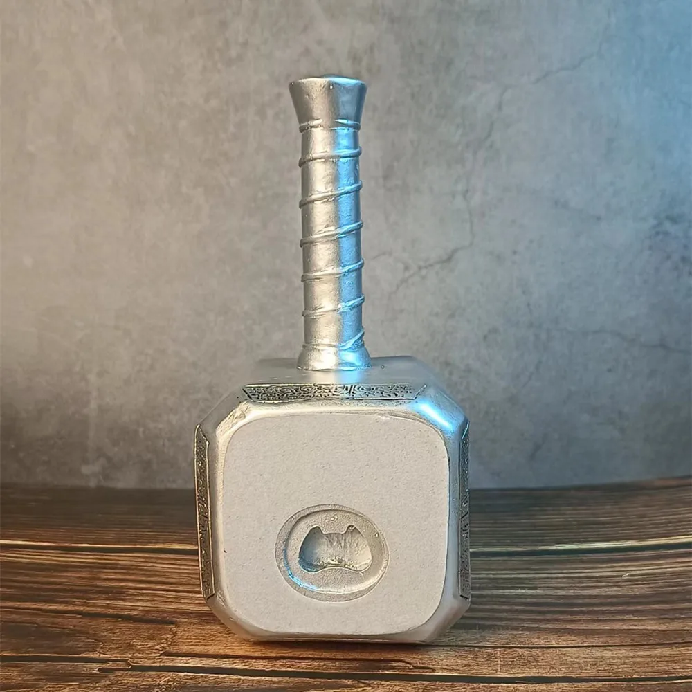 Thor Hammer Mok Tankard Nordic Style Decoraties Roestvrij Staal Hars Noorse Mythologie Mjolnir Biermok met Kurkentrekker Melk Koffiekop 15oz (450ml) (Zilver