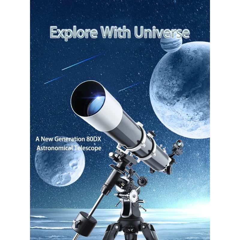 

Celestron Professional Deluxe 80EQ 80mm Aperture Refractor Telescope With EQ2 Equatorial For Beginner #81048