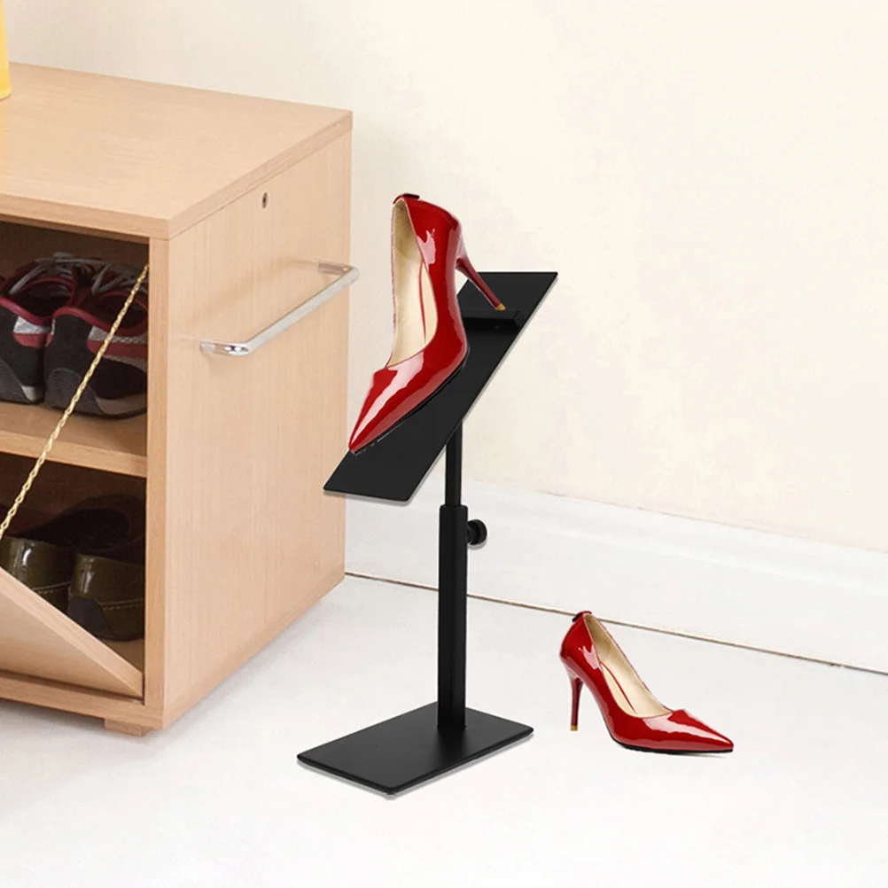 Adjustable Shoe Display Racks 2 pcs Stainless Steel Shoe Stand Metal High Heels Display Holders