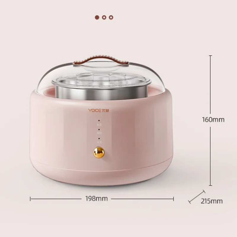 Household Yogurt Maker 220V Yogurt Machine 1000ml Fermentation Machine Stainless Steel Rice Wine Maker Pink Kitchen Appliances