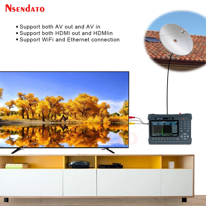 Satlink ST-6986 DVB-S2/S DVB T/T2 DVB-C Satellite signal finder locator H.265 HEVC MPEG-4 signal Meter Finder satlink ST6986