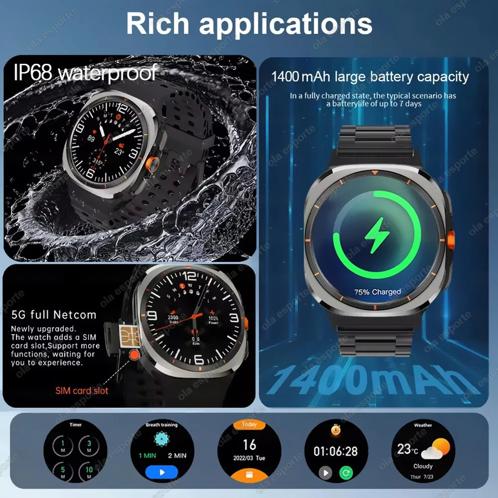 U8 Ultra IOS Android Smart Watch Men 4G 5G SIM Card WiFi