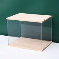Solid Wood Transparent Storage Boxes, Stackable Dustproof Display Cabinet for Toys, Car Models, Building Blocks Display 1