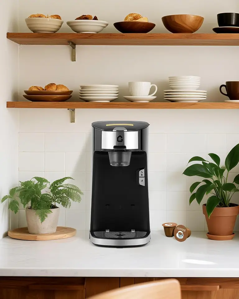 Compact Single Serve Coffee Maker for Home and Office