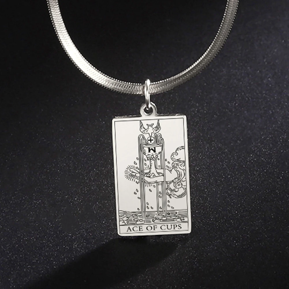 Dadapara The Suit Of Cups Tarocchi Collana Minor Arcana Tarocchi Carte Snake Chain Choker Gioielli In Acciaio Inossidabile Amuleto Fortunato