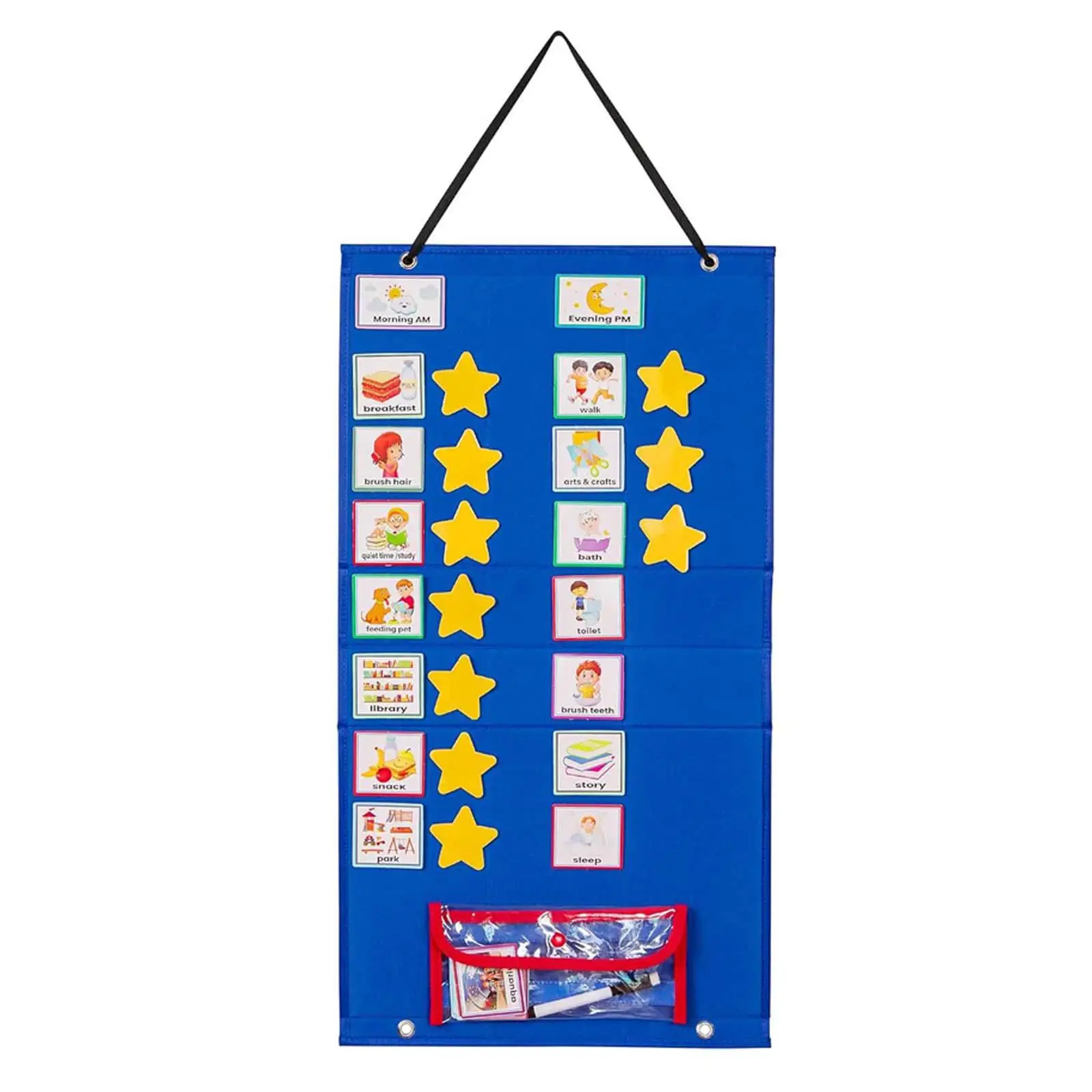 

Kids Visual Schedule Calendar Chart Home Chore Chart with 72Pcs Visual Schedule Cards for Ages 3 Years Old and up Classroom Kids