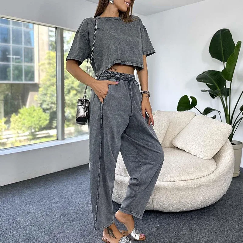 

2 Piece Women Sets 2023 New Arrival Summer Autumn Matching Sets Stripe Print Two Pieces Sets Top Pants Suits Outfits Clothing