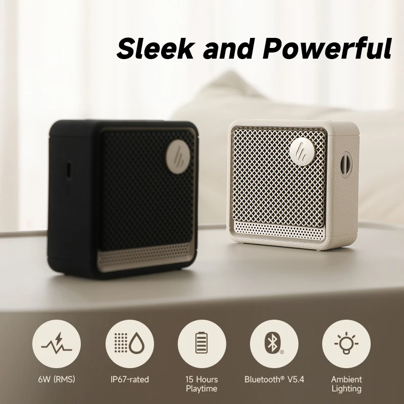 Edifier ES20 Portable Bluetooth Speaker Wireless Speaker IP67 Waterproof Light Effects Outdoor Speakers Deep Bass with Mic 2