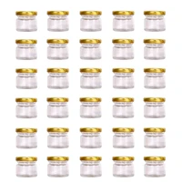 30 Pieces Mini Glass Honey Jars with Covers, 25ml Empty Glass Bottle, Wedding, Birthday Party, Return Gifts Glass Storage Jar 1