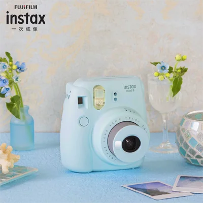 Fujifilm Instax Mini 9 Ice Blue Camera with Batteries and Battery Charger